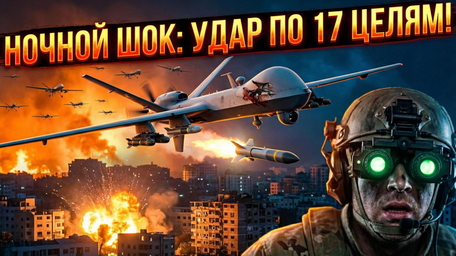 📍🔥 17 целей в одну ночь: беспрецедентная атака дронов-«роя» на Украину смотреть онлайн