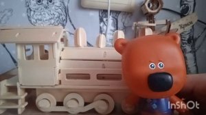 Обзор на деревянную модельку паровоз от, деревянной фабрики,, Рыжий кот"