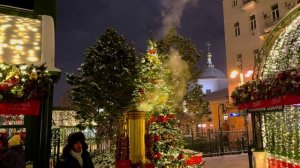 Ночная Москва ❄️ Город под плотным снегом после темноты 🌃