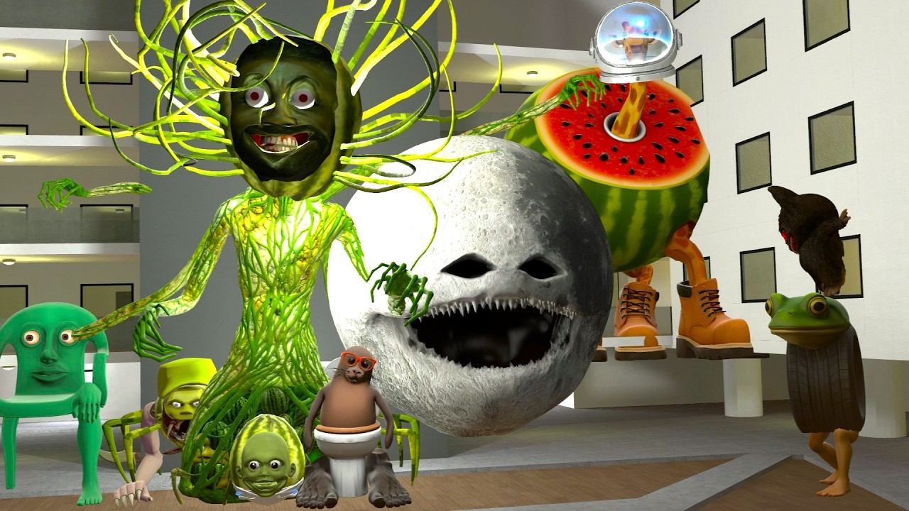 The Moon VS All Lin Gang Melon Italian Brainrot EPIC BATTLE in Backrooms | Gmod