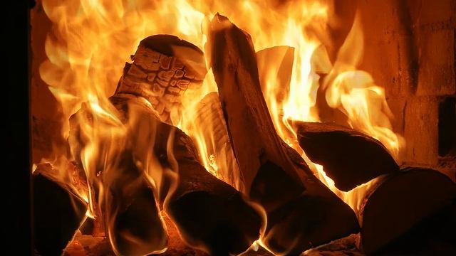 КАМИН 4К 🔥 FIREPLACE 4K | Звуки камина и Треск огня