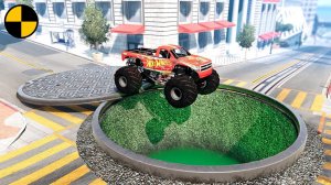 Автомобили VS Огромный Открытый Люк #4 | BeamNG Drive