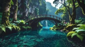 Тайный мост - Нежная музыка для сна с звуками реки и водопада, фоновая музыка