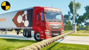 Автомобили VS Натянутый Канат #2 | BeamNG Drive