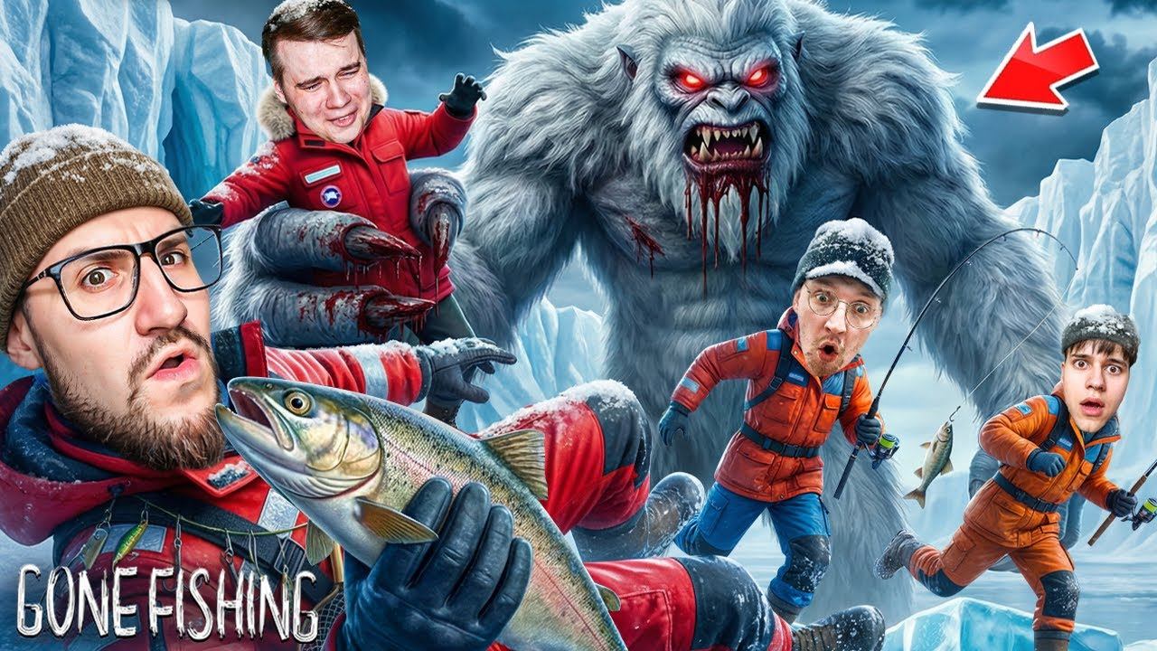 РЫБАЛКА В АРКТИКЕ В -70°C ! СНЕЖНЫЙ ЧЕЛОВЕК НАШЕЛ НАС! НОВАЯ КАРТА и МОНСТРЫ В GONE FISHING смотреть онлайн
