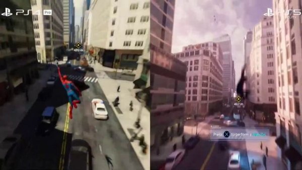 Marvel's Spider-Man Remastered сравнения  PS4 Pro vs PS5
