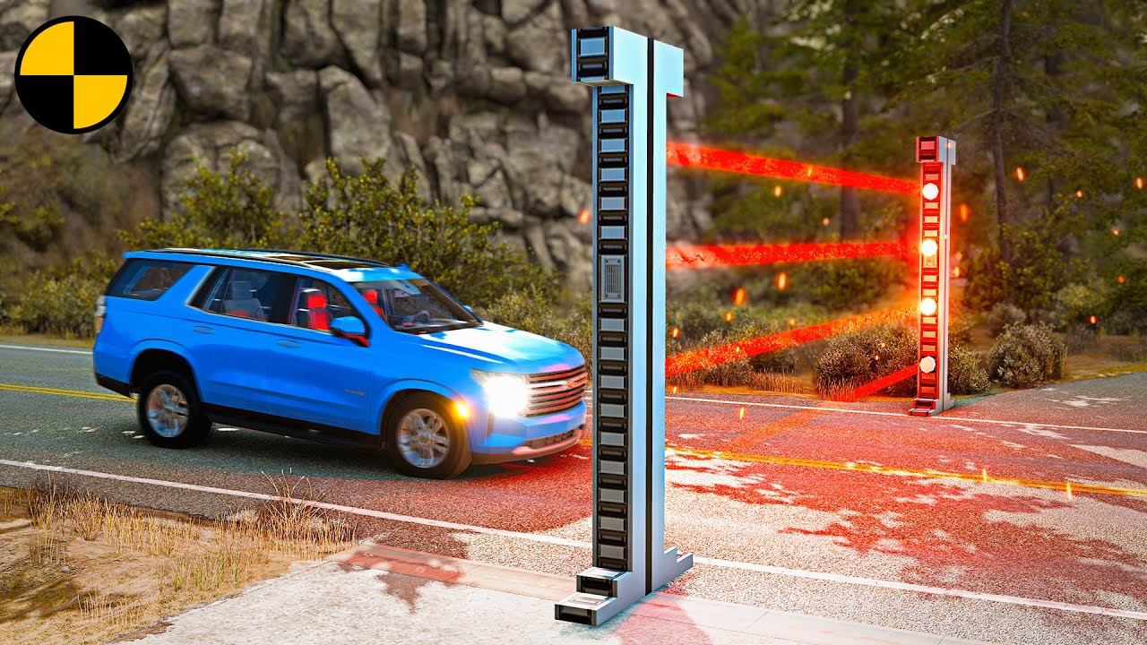 Автомобили VS Лазерные Ворота | BeamNG Drive