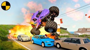 Монстр Трак Мегалодон VS Погоня Полиции | BeamNG Drive