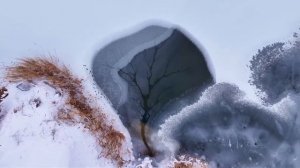 ❄️🌊Художник по имени «Зима»: природные узоры на замёрзшей реке Синьцзяна