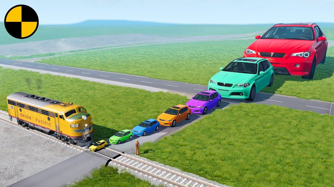 Большие и Маленькие Автомобили VS Поезд | BeamNG Drive