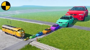 Большие и Маленькие Автомобили VS Поезд | BeamNG Drive