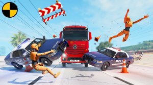 Автомобили VS Полицейские Блокпосты | BeamNG Drive