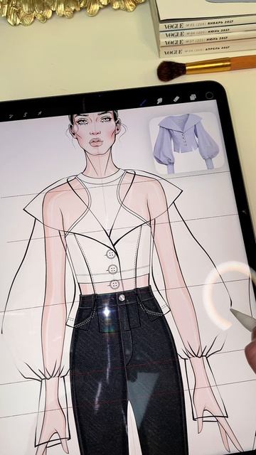 Эскиз рубашки.Фэшн иллюстрация одежды.Дизайнер одежды. Procreate iPad #урокирисования #эскизодежды смотреть онлайн