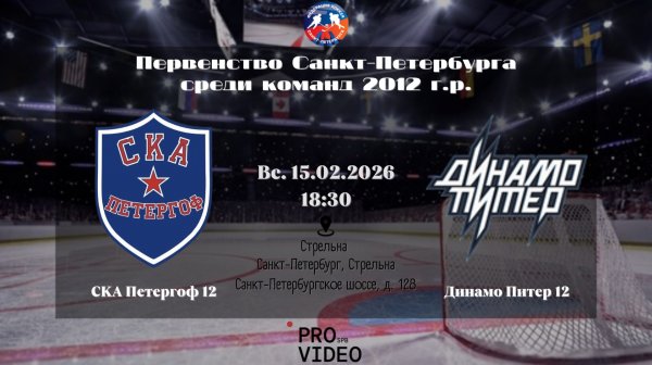 ХК "СКА Петергоф" 12 - ХК "Динамо Питер" 12 | 15.02.2026