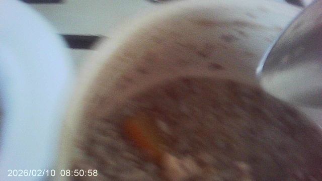 Приготовил на завтрак маме и себе гречу в тыквой прошлогоднего урожая