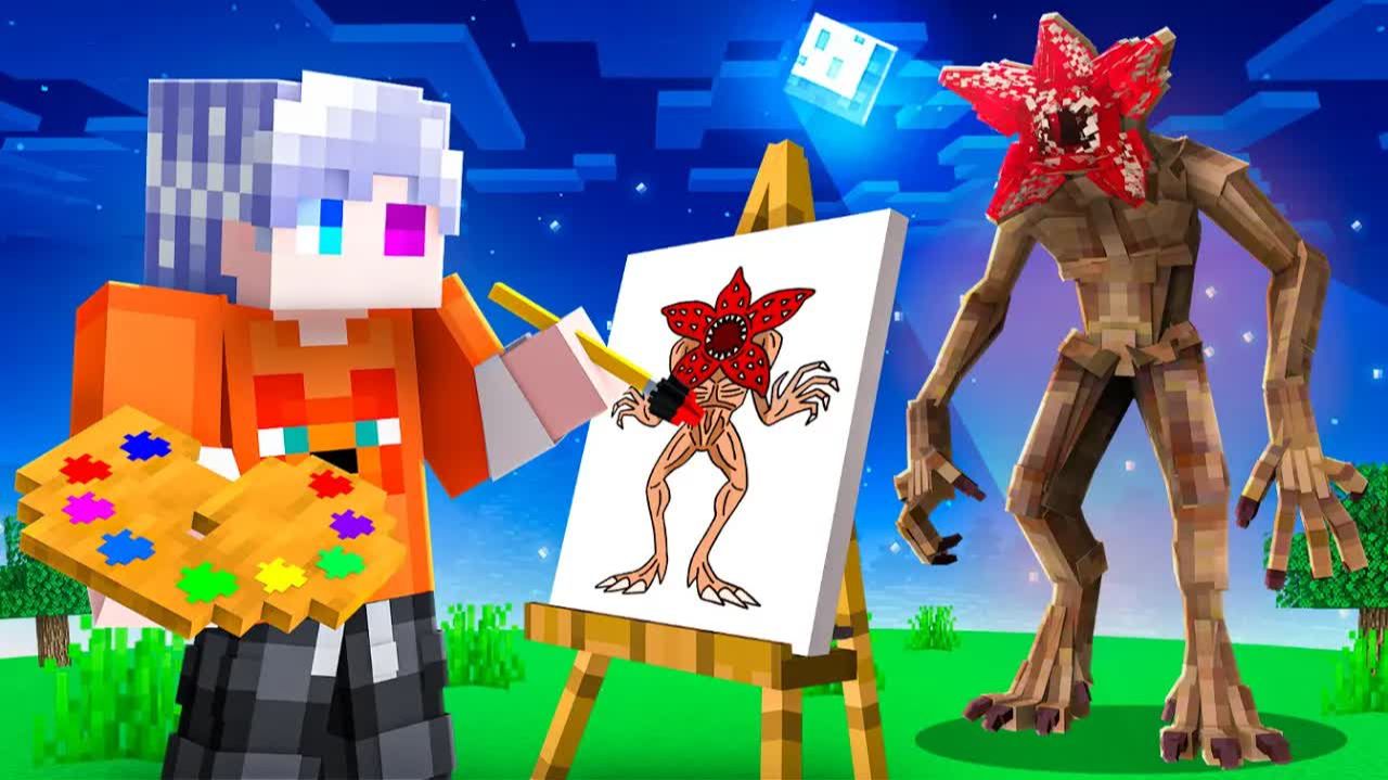 😨 Майнкрафт но МЫ ПОЛУЧАЕМ ВСЕ ЧТО НАРИСУЕМ из Очень Странных Дел! смотреть онлайн