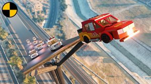 Лего-Машины VS Огромный Трамплин | BeamNG Drive