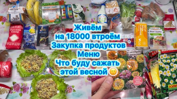 Живём на 18000 втроём , меню, закупка продуктов. Что буду сажать этой весной #экономноеменю
