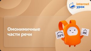Русский язык 9 класс. Омонимичные части речи