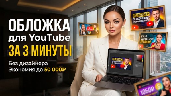 Обложки для YouTube, Reels и постов за минуту | AI вместо дизайнера