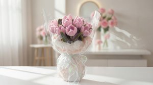 БУКЕТ ТЮЛЬПАНОВ ИЗ СИНЕЛЬНОЙ ПРОВОЛОКИ