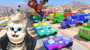 ПОЕЗД ПРОТИВ ГРУЗОВИКОВ В GTA 5 ГТА5 Эксперимент