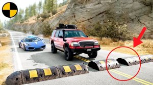 Автомобили VS Незаконченный Лежачий Полицейский | BeamNG Drive