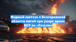 Мирный житель в Белгородской области погиб при ударе дрона ВСУ по «Газели»