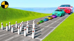 Большие и Маленькие Автомобили VS Кегли | BeamNG Drive