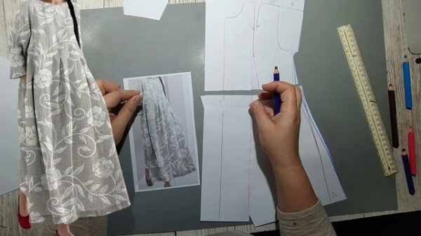 Моделирование. Вытачки или складки - как это сделано. Выкройка № 1956.