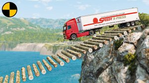 Автомобили VS Подвесной Мост из Бревен #2 | BeamNG Drive