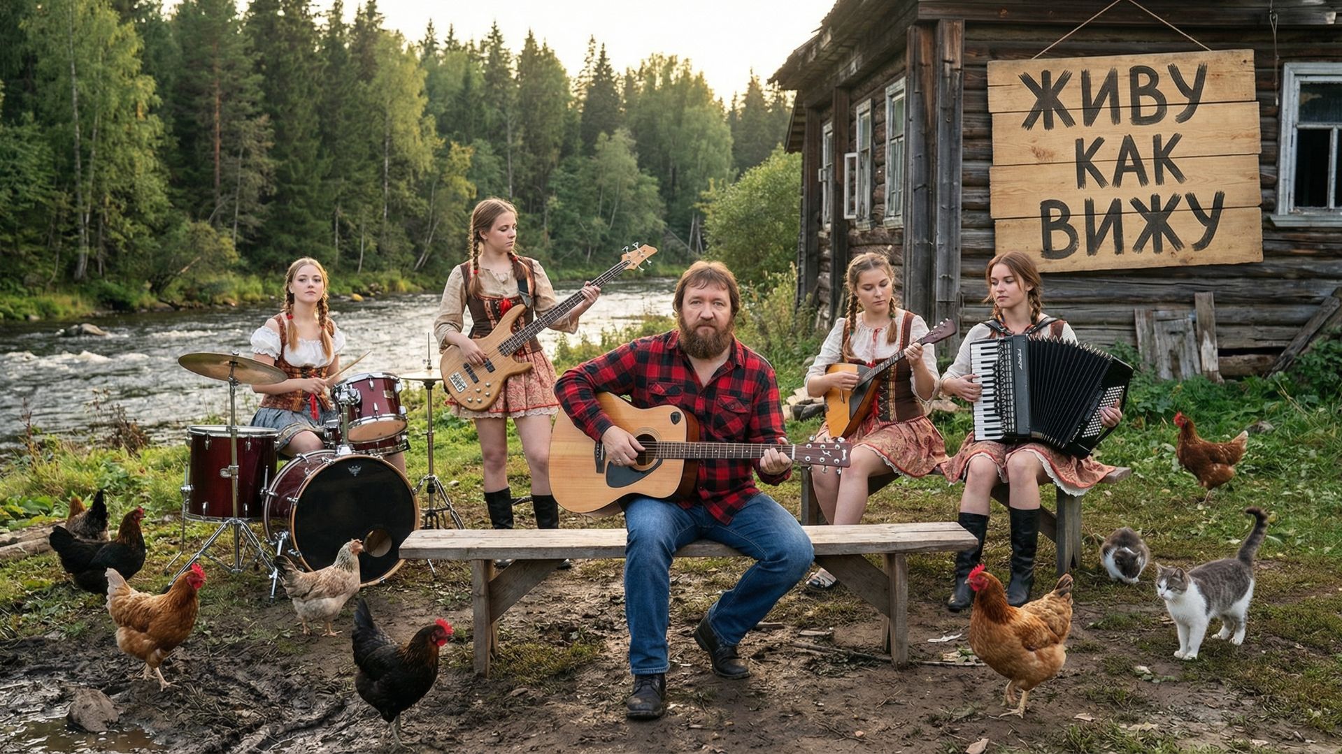 ЖИВУ КАК ВИЖУ_ очень весёлая песня в стиле деревенского рока_Константин Жупанов