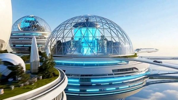 Living in 2100 among floating structures and modern transport _ Future Sci Fi city _ AI VIDEO