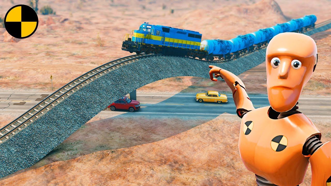 Поезда VS Маленький Холм | BeamNG Drive смотреть онлайн