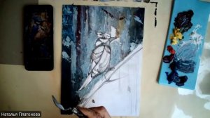 Птица мастихином