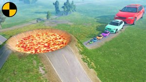 Большие и Маленькие Автомобили VS Вулкан | BeamNG Drive