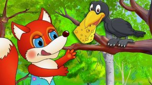 Сказка для детей Ворона и лисица - Сказка мультик для детей - Сказка перед сном.