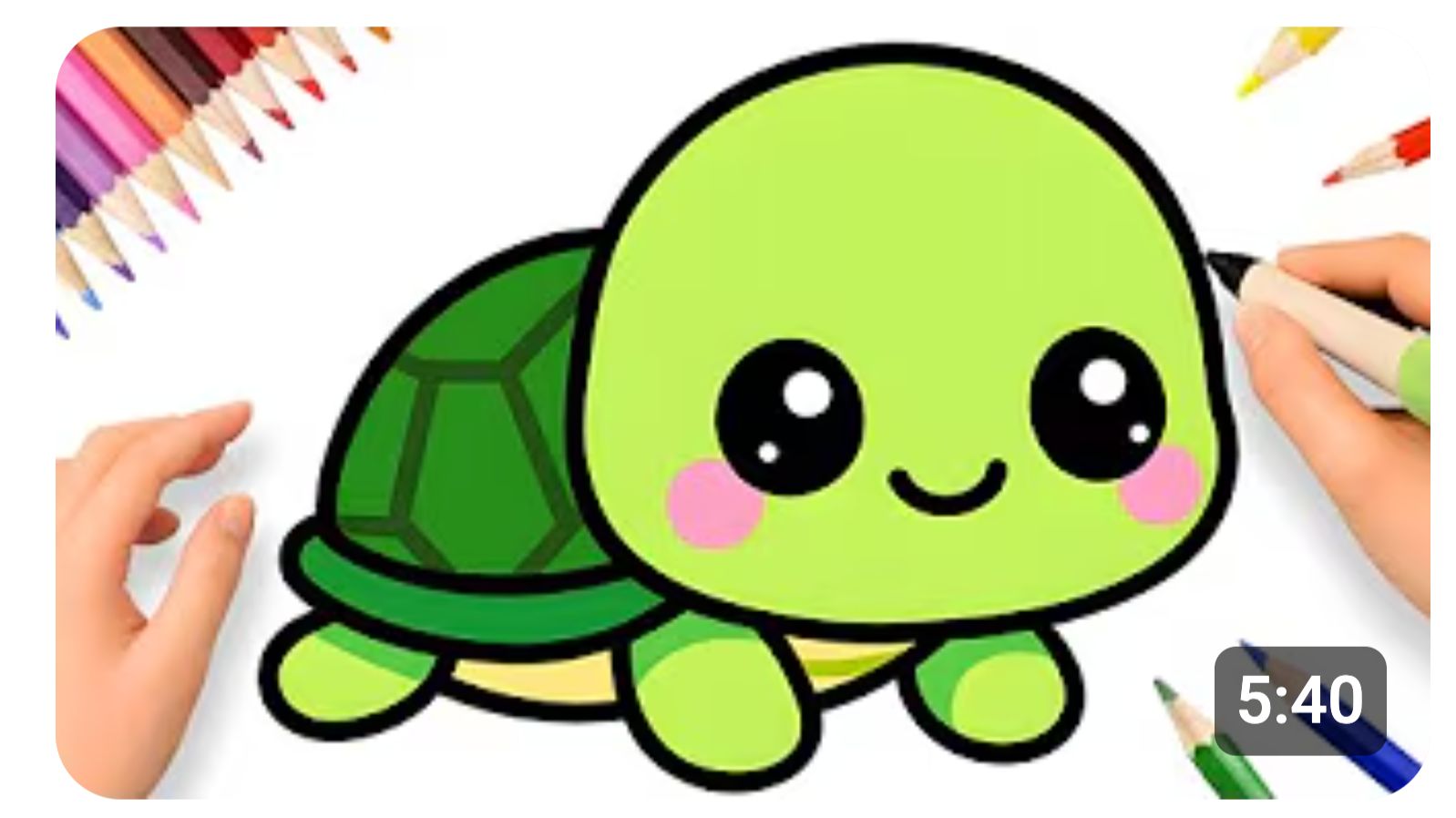 КАК НАРИСОВАТЬ ОЧЕНЬ ПРОСТУЮ КАВАЙИ ЧЕРЕПАШКУ 🐢❤️ смотреть онлайн