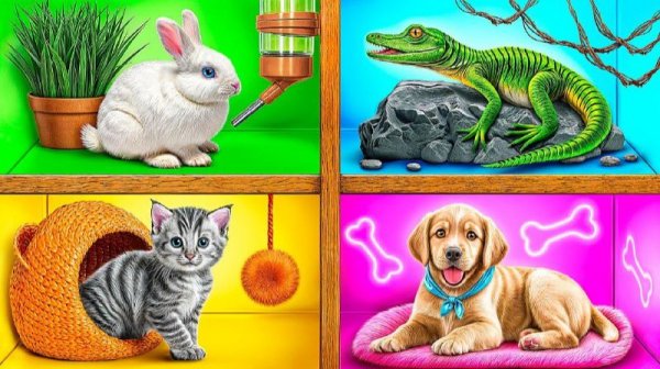 СТРОИМ ДОМИКИ ДЛЯ ЖИВОТНЫХ. ВИДЕО ДЛЯ ДЕТЕЙ