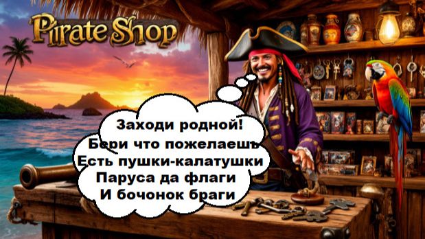 World of Sea Battle Обзор на Пиратскую лавку, где она находится и что в ней можно купить. смотреть онлайн