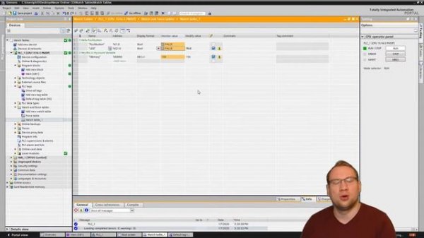 Hegamurl - TIA Portal - Watch Tables and how to use them. Program testing