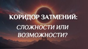 КОРИДОР ЗАТМЕНИЙ: СЛОЖНОСТИ ИЛИ ВОЗМОЖНОСТИ?