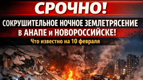 Срочно! Сокрушительное ночное землетрясение в Анапе и Новороссийске  на Кубани Что известно сейчас