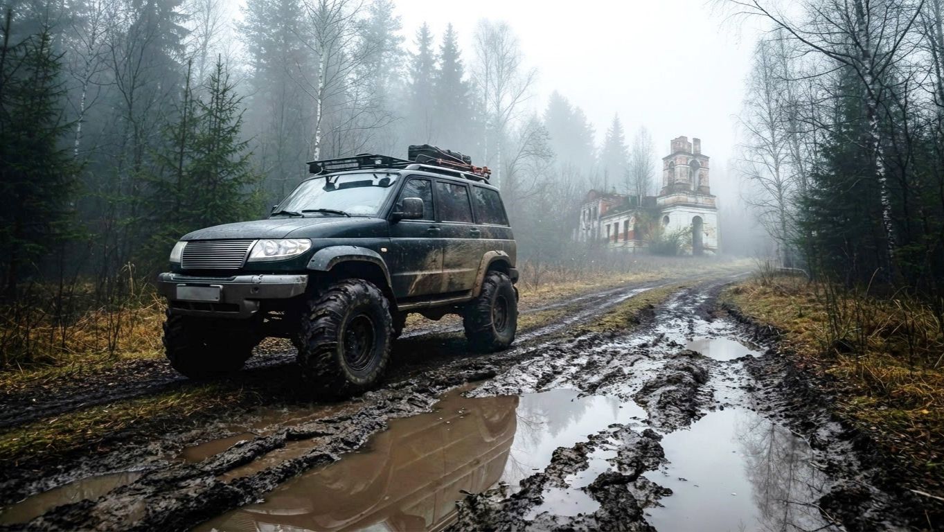 Мрачное урочище с Храмом в тайге. Четвертое, таежное путешествие Уаз Росомах. День первый.