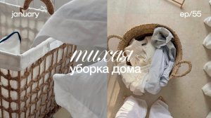 Тихая уборка дома 🫧 убираю новогодний декор, мотивация на уборку, асмр уборка, asmr