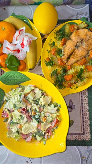 Рыба с картошкой и Салат 🥗 Готовлю праздничный стол 🎉