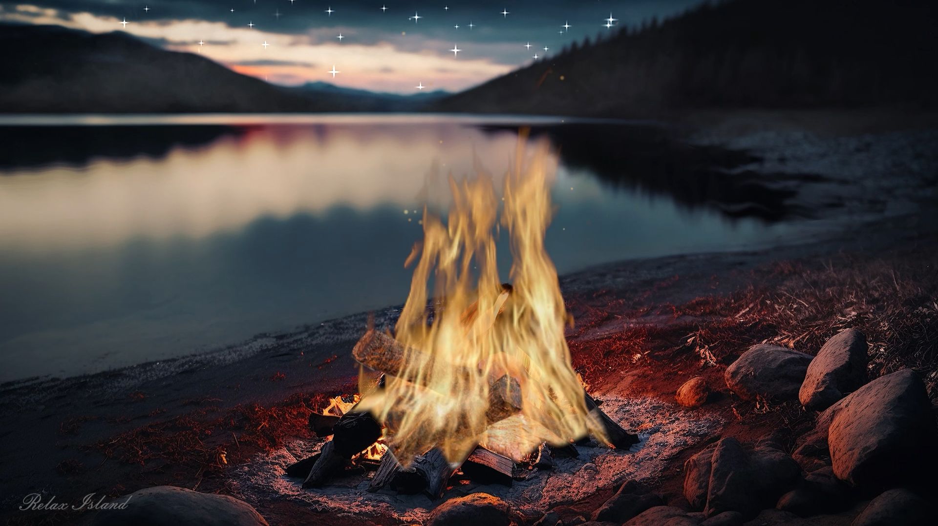 🔥 ОЧЕНЬ КРАСИВАЯ УСПОКАИВАЮЩАЯ МУЗЫКА ДЛЯ СНА 🎵 РАССЛАБЛЯЮЩАЯ МУЗЫКА ДЛЯ ДУШИ У КОСТРА НА БЕРЕГУ смотреть онлайн