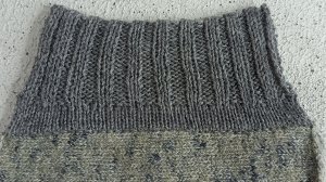 Воротник двойной резинкой на вязальной машине