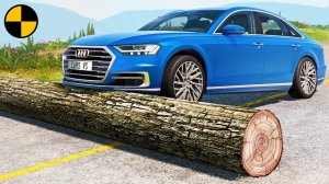 Автомобили VS Упавшие Брёвна | BeamNG Drive