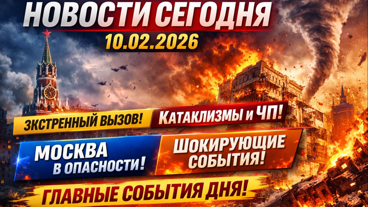 Новости Сегодня 10.02.2026 - Россия, Москва, Экстренный вызов новый выпуск, Катаклизмы, События Дня смотреть онлайн